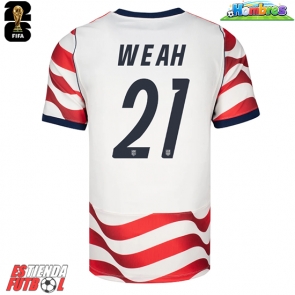 Estados Unidos Timothy Weah #21 Primera Equipación Mundial 2026 Manga Corta